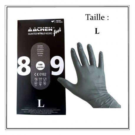 Boite de 100 gants en nitrile noir très résistant 4.5 gr.